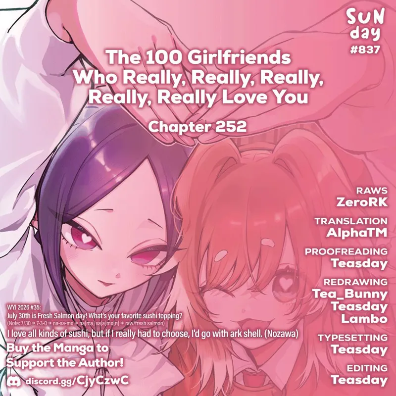 The 100 Girlfriends Who Really, Really, Really, Really, REALLY Love You Chapter 252 - 1